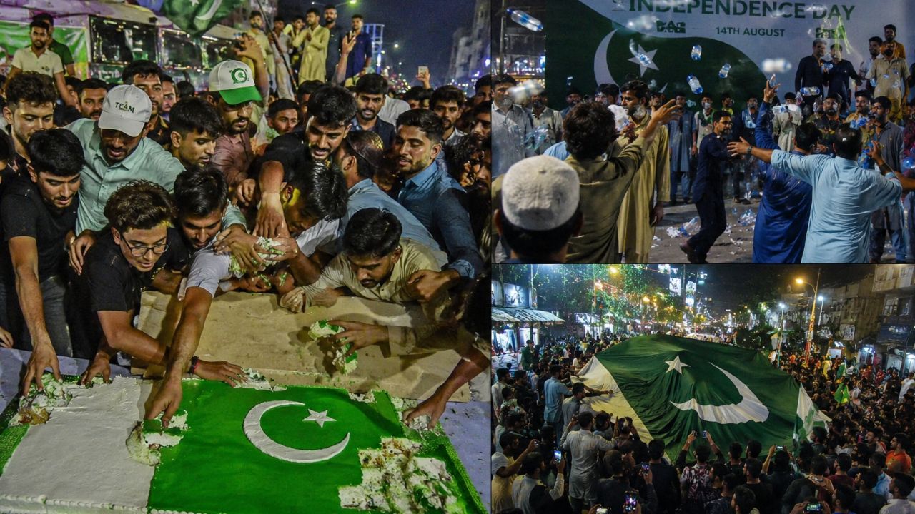 Pakistan Independence Day : लाहोरमध्ये झेंड्याच्या केकची लूट, पेशावरमध्ये बाटल्यांचा मारा; स्वातंत्र्यदिनाच्या उत्सवाला गालबोट!
