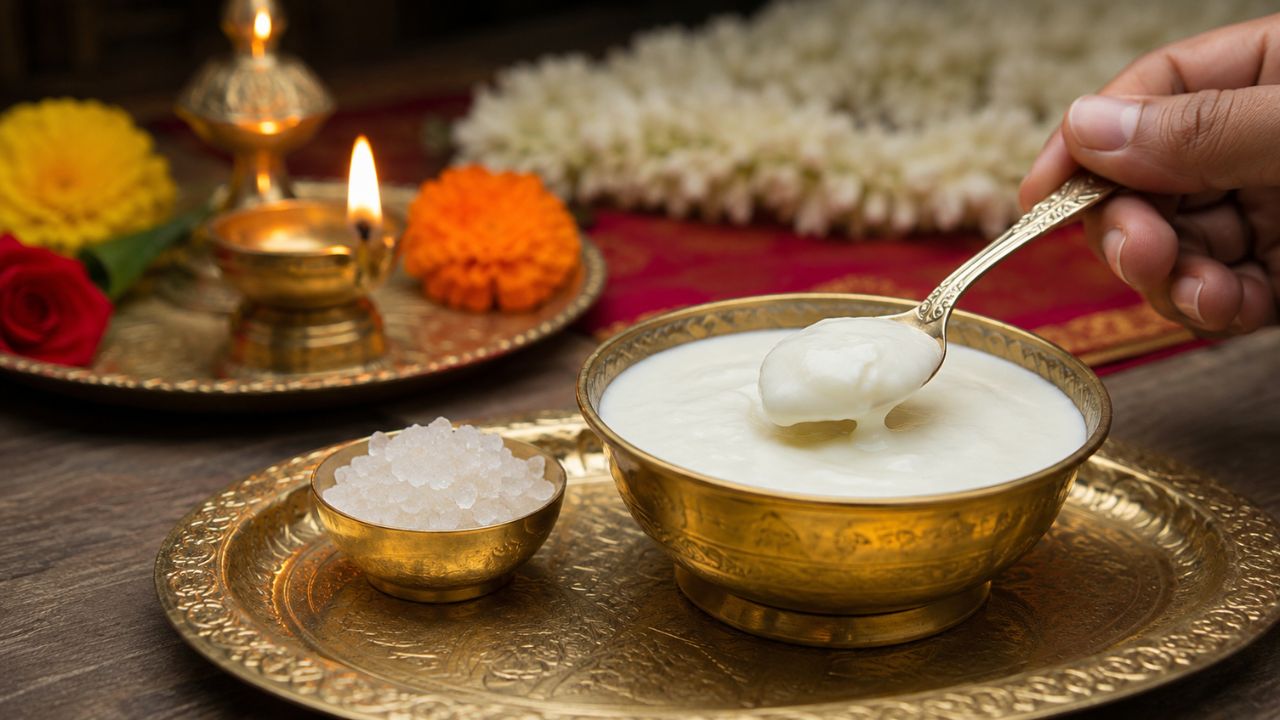 Curd Sugar Ritual: घराबाहेर पडताना दही-साखर का देतात? जाणून घ्या धर्मशास्त्र आणि आयुर्वेदातील महत्त्व