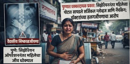 डॉक्टरांच्या निष्काळजीपणाचा कळस! सिझेरियननंतर महिलेच्या पोटात सर्जिकल ग्लोव्हज अन् पेपर नॅपकिन