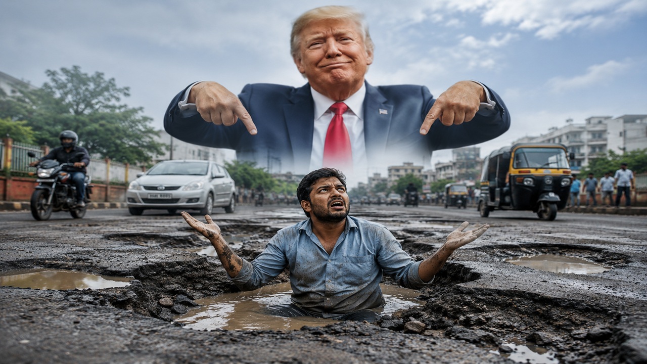 Nashik News: नाशिकच्या खड्ड्यांना ट्रम्प जबाबदार? ‘महासभेत अमेरिकेच्या राष्ट्राध्यक्षांविरोधात ठराव करा’