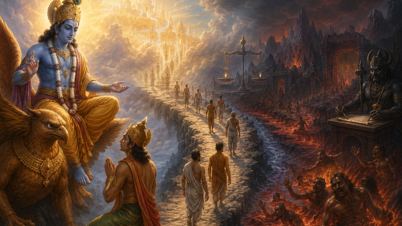 Garuda Purana: गरुड पुराणातील यमलोक आणि नरकाची कथा काय सांगते? जाणून घ्या या ग्रंथाचे महत्त्व