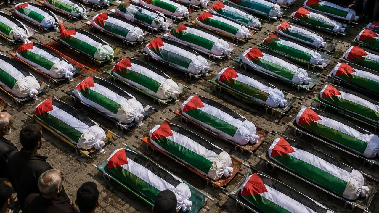 Gaza News : युद्धानंतरचा सर्वात मोठा सामूहिक अंत्यसंस्कार; गाझामध्ये ११२ जणांना अखेर मिळणार अंतिम निरोप