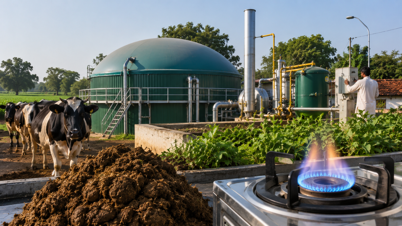 Biogas Energy : ‘शेणखताच्या गॅस’चा बाजारात धुमाकूळ! भारताचे वाचणार तब्बल 47605 कोटी रुपये; पाहा कसा होणार फायदा?