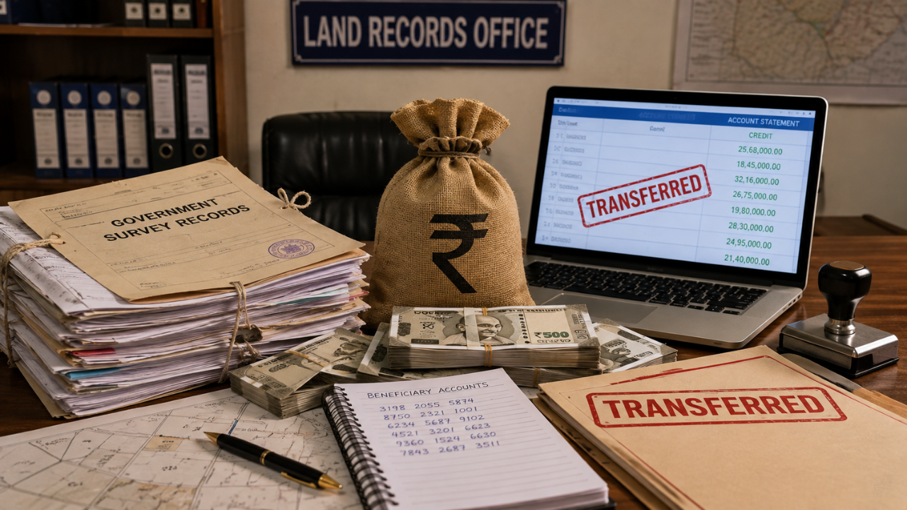 Palghar Land Records Scam : शासकीय मोजणीचे कोट्यवधी रुपये खासगी खात्यात? भूमी अभिलेख अधिकाऱ्याचा कारनामा; बदलीनंतर भांड फुटलं!