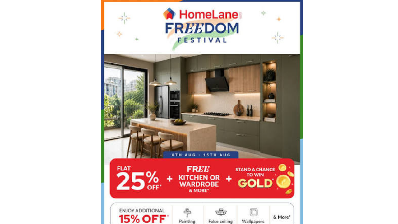 HomeLane Offers : स्वप्नातील घर सजवा आता कमी खर्चात! होमलेनचा मुंबईत ‘फ्रीडम फेस्टिव्हल’; इंटिरियर्सवर 25% सूट, मोफत किचन अन् …