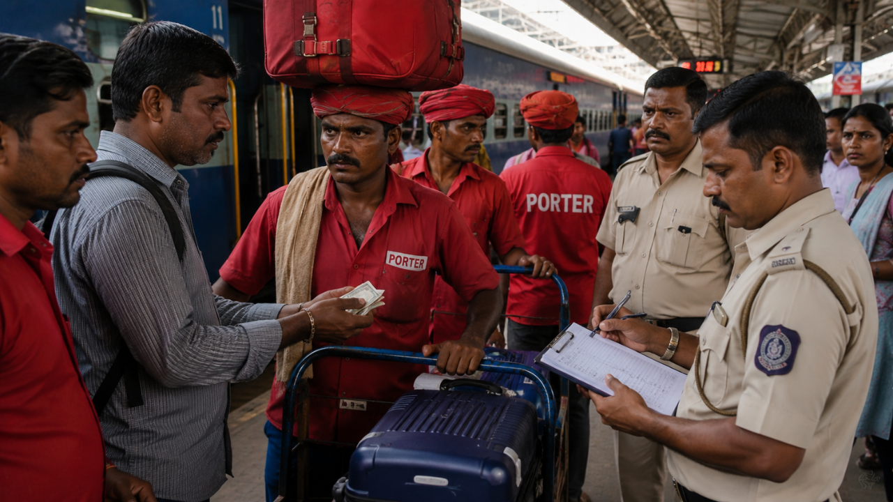 Railway Porter Loot : कुलींची दादागिरी… प्रवाशाकडून उकळले तब्बल 4700 रुपये, तक्रार होताच रेल्वेने घेतला कठोर निर्णय
