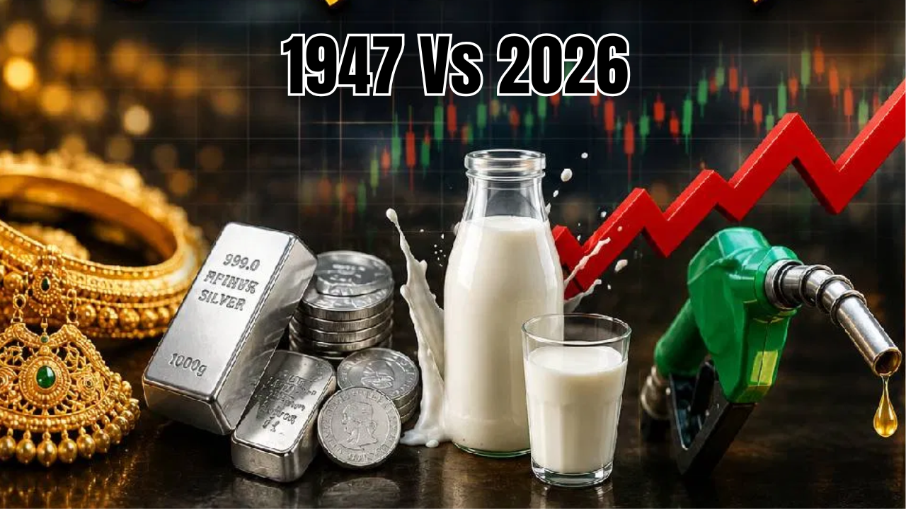 1947 Vs 2026 : पेट्रोल 25 पैसे, दूध 20 पैसे अन् सोनं फक्त… 1974 च्या किमती पाहून डोळे पांढरे होतील; महागाईचा 79 वर्षांचा प्रवास