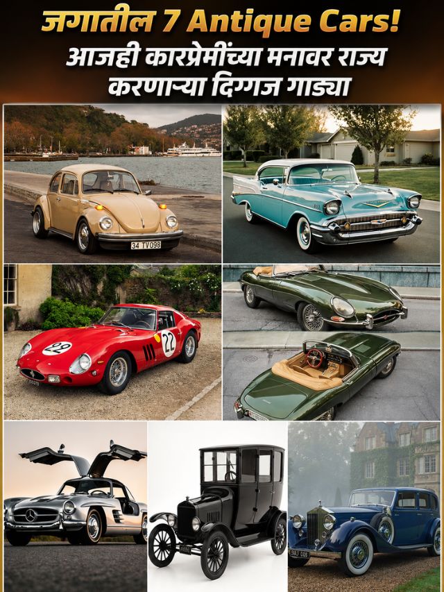 जगातील 7 Antique Cars! आजही कारप्रेमींच्या मनावर राज्य करणाऱ्या दिग्गज गाड्या
