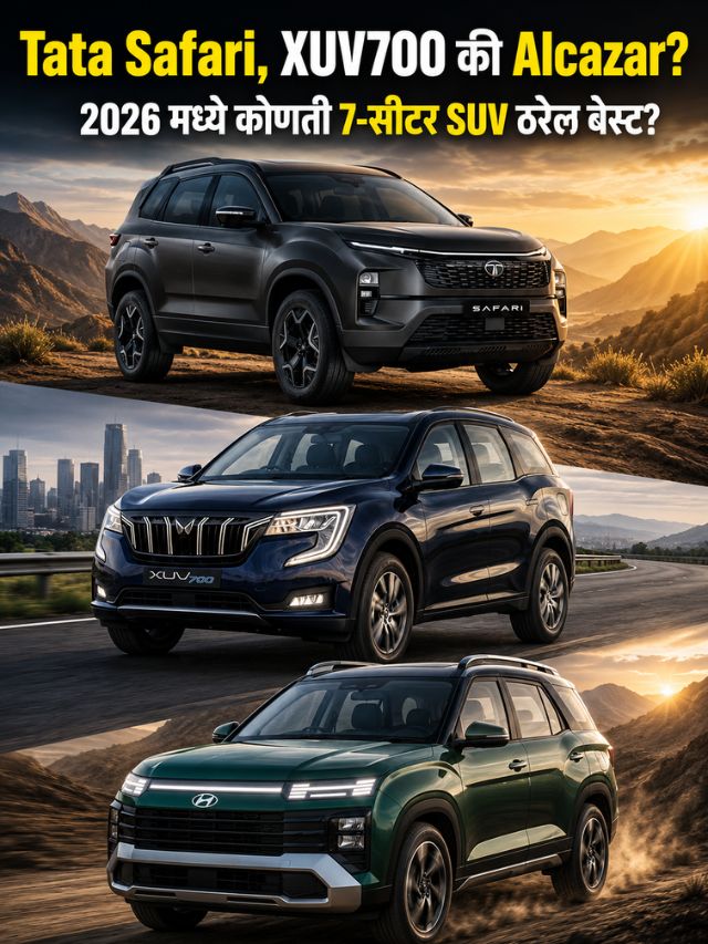 Tata Safari, XUV700 की Alcazar? 2026 मध्ये कोणती 7-सीटर SUV ठरेल बेस्ट?