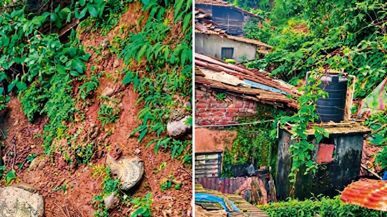 Raigad News: रोहा तालुक्यातील तिसे गावावर दरडीचा धोका, संरक्षण भिंतीचे काम रखडले; ग्रामस्थांचा जीव टांगणीला