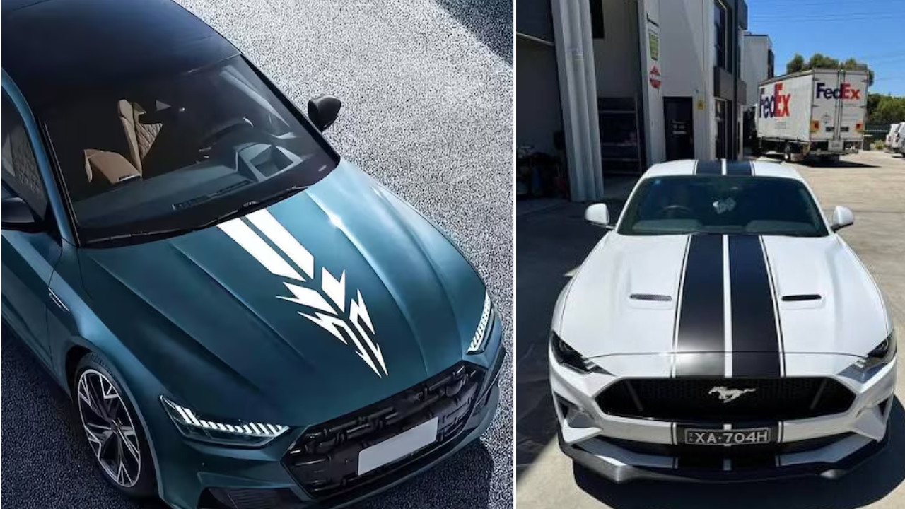 कार व्हिनाईल रॅपिंग आणि पट्टे (Racing Stripes & Roof Wrap) पूर्ण कार पेंट करण्याऐवजी कारच्या टपावर (Roof) ग्लॉस किंवा मॅट ब्लॅक रॅप लावा. तसेच बोनेटवर स्पोर्ट्स रेसिंग पट्टे (Racing Stripes) लावल्याने गाडीचा लूक क्षणात बदलतो आणि ती अधिक ॲग्रेसिव्ह दिसते.