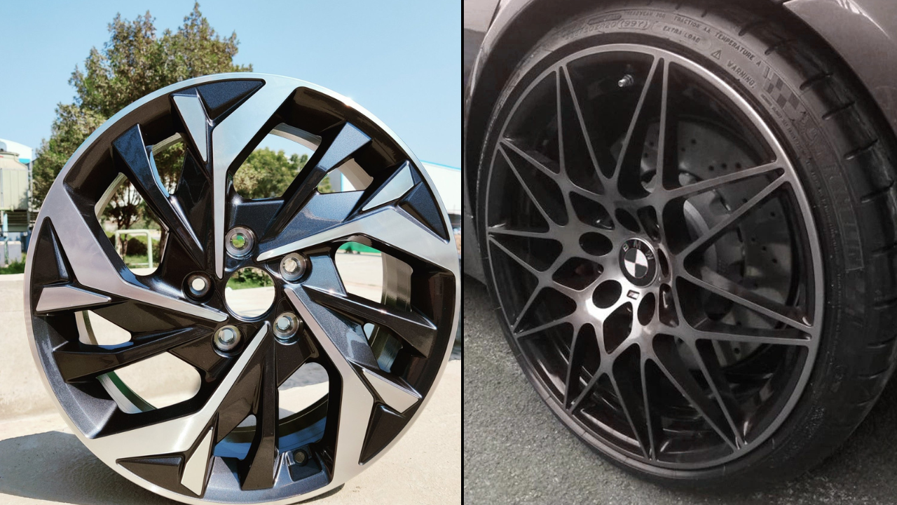 ड्युअल-टोन्स/डायमंड कट व्हील्स (Diamond Cut Alloy Wheels) यामध्ये ब्लॅक आणि सिल्व्हर कटचा दुहेरी लूक मिळतो. सध्याच्या नवीन गाड्यांमध्ये हा पर्याय सर्वाधिक ट्रेंडिंग आहे.