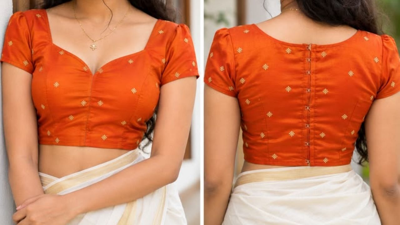 अनेकांना बोट नेक ब्लाऊज खूप जास्त आवडते. बोट नेक ब्लाऊज कोणत्याही साडीवर शोभून दिसते. याशिवाय पाठीमागील प्लेन ब्लाऊजवर हँड पेंटिंग आणि धाग्यांची नक्षी सुद्धा करून घेऊ शकता. 