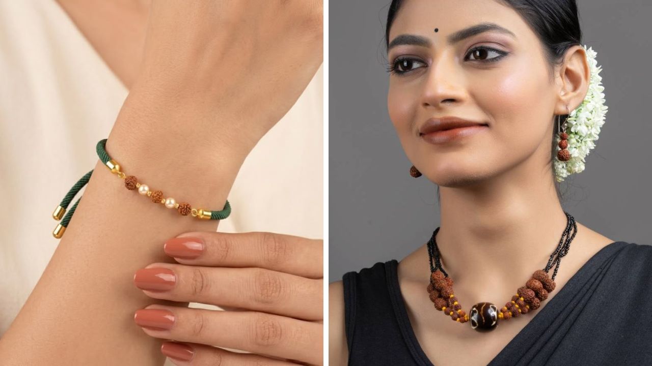Sharavan Rudraksha jewellery: शिवभक्तीला द्या स्टायलिश टच! पहा रुद्राक्ष दागिन्यांचे ट्रेंडी कलेक्शन