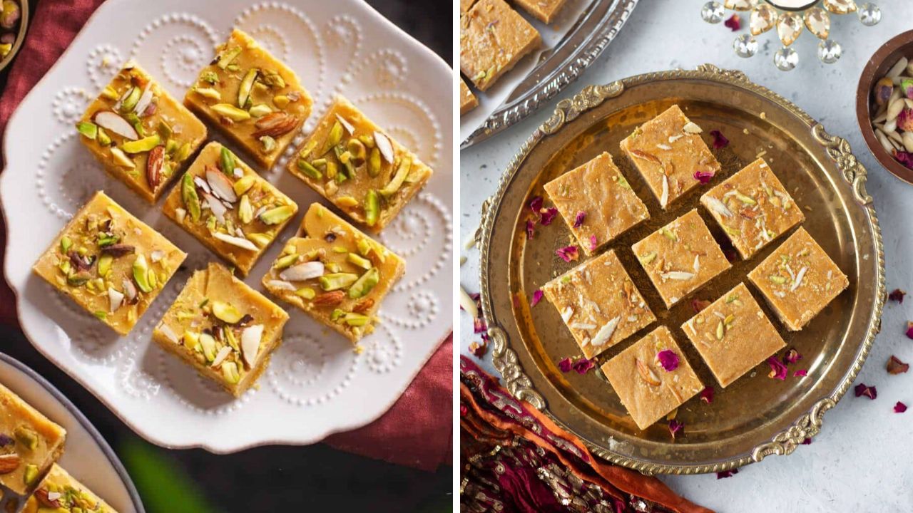 श्रावणातील सणांचा आनंद आणि गोडवा वाढवण्यासाठी झटपट बनवा रवा बेसन बर्फी, जिभेवर रेंगाळत राहील पदार्थाची चव