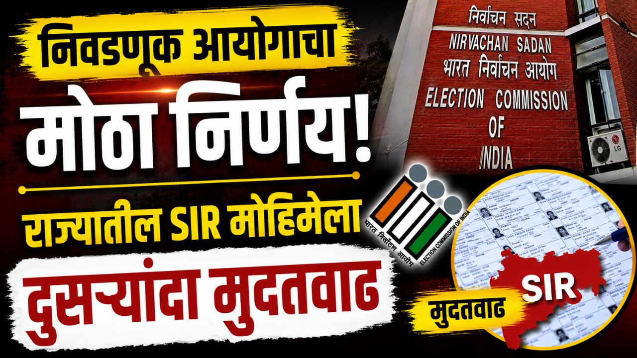 निवडणूक आयोगाचा मोठा निर्णय! राज्यातील SIR मोहिमेला दुसऱ्यांदा मुदतवाढ; तर अंतिम मतदार यादी ‘या’ तारखेला होणार जाहीर