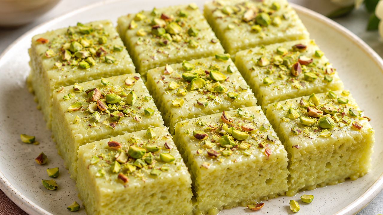 तोंडात टाकताच विरघळेल! दुधाचा वापर करून बनवा रिच आणि क्रीमी केशर पिस्ता मिल्क केक, नोट करा रेसिपी