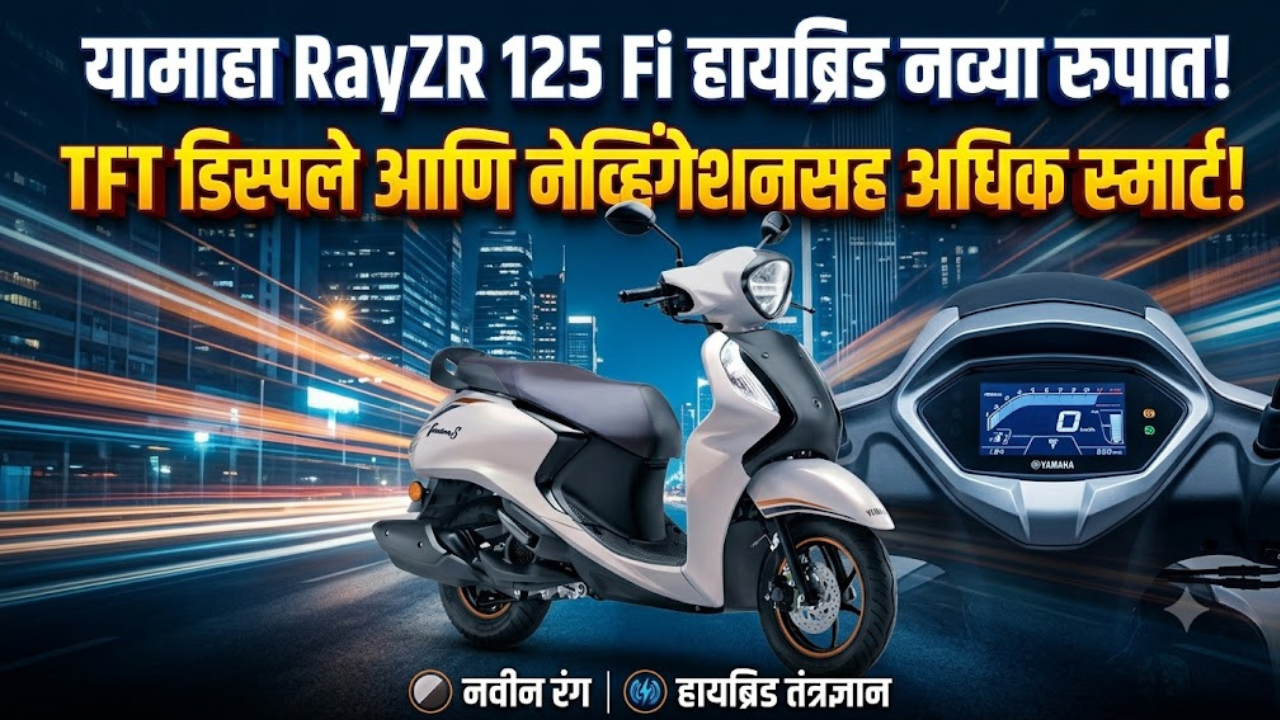 Yamaha RayZR 125 Fi: यामाहा RayZR 125 हायब्रिड 2026 अपडेट; कलर TFT क्लस्टर आणि टर्न-बाय-टर्न नेव्हिगेशनसह अधिक स्मार्ट