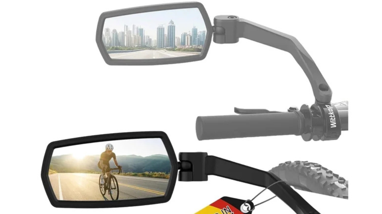 विटकॉप बाइक मिरर (Wittkop Bike Mirror) मागून येणाऱ्या वाहनांवर लक्ष ठेवण्यासाठी हे हँडलबार मिरर्स अत्यंत आवश्यक आहेत. समाविष्ट केलेल्या अॅलेन रेंचच्या मदतीने हे सहज फिट होतात आणि ३६०-डिग्री अॅडजस्टमेंट देतात. खडखडीत रस्त्यांवर किंवा जास्त वेगात असतानाही हे आरसे हलत नाहीत, ज्यामुळे लेन बदलताना मागील ट्रॅफिक स्पष्ट दिसते.