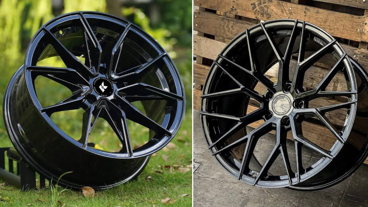 ग्लॉस ब्लॅक व्हील्स (Gloss Black Wheels) चमकदार काळा रंग गाडीला अतिशय क्लासिक आणि लक्झरी लूक देतो. कोणत्याही रंगाच्या कारवर हे व्हील्स शोभून दिसतात.