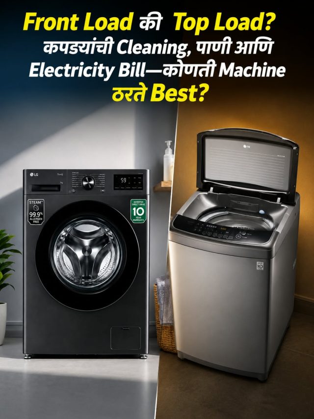 Front Load की Top Load? कपड्यांची Cleaning, पाणी आणि Electricity Bill—कोणती Machine ठरते Best?