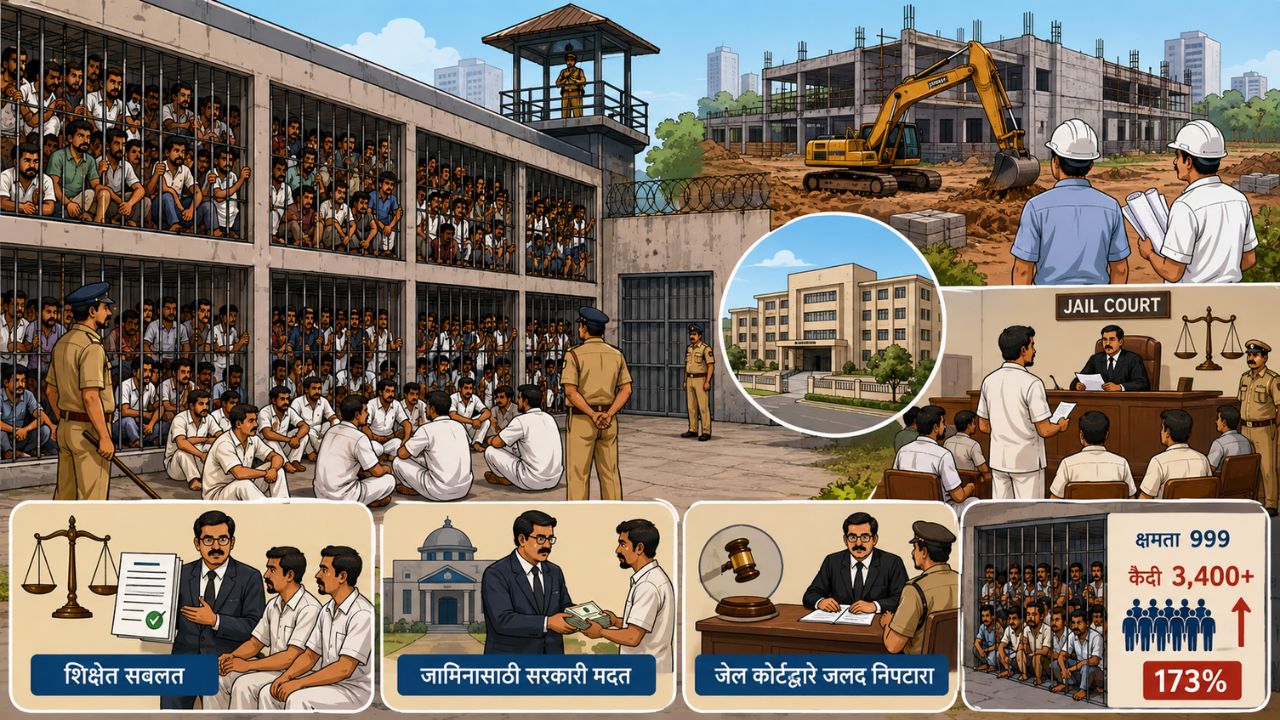 जेलमधील गर्दी कमी करण्यासाठी मोठा निर्णय; जामीन, जेल कोर्ट आणि नव्या कारागृहांवर भर… सरकारचा नवा प्लॅन