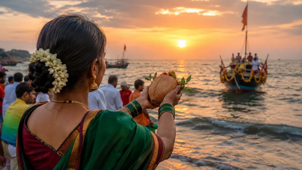 Narali Purnima: उत्तनमध्ये नारळी पौर्णिमेची धूम; पारंपरिक वेशभूषा, सजवलेले कलश अन् उत्साहात मिरवणूक