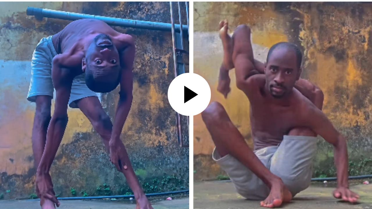 माणूस आहे की स्प्रिंग? कपड्यासारखं पिळवटून टाकलं शरीर, Viral Video पाहून बसेल धक्का