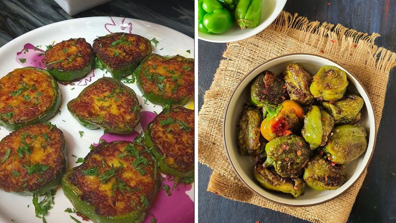 Stuffed Shimla Mirchi Recipe : भाजी खाऊन कंटाळा आला? घरी बनवा गावराण स्टाईन भरलेली शिमला मिरची
