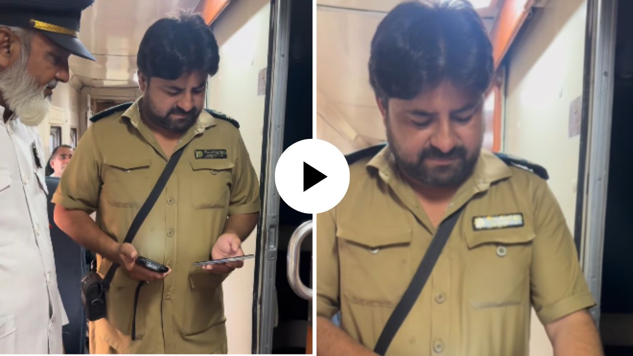 टीसी आहे की बस कंटक्टर? पाकिस्तानी TTE चा पोशाख पाहून यूजर्सने लुटली मजा; Video Viral