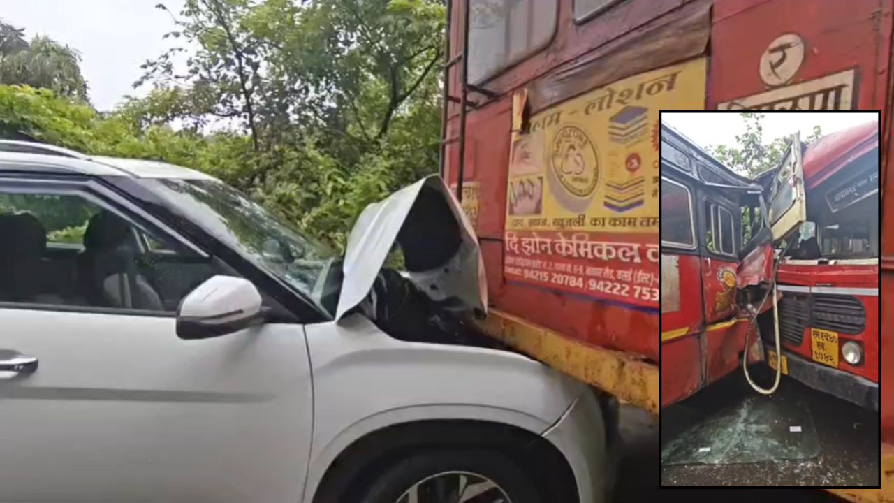 Ratnagiri Accident: दोन एसटी बस समोरासमोर धडकल्या, मागून कारही आदळली; रत्नागिरी-पावस मार्गावर विचित्र अपघात, २२ प्रवासी जखमी