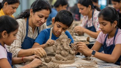 स्वतःच्या हाताने बनवा शाडूचा बाप्पा; पर्यावरणपूरक गणेशमूर्ती बनविण्याची विनामूल्य कार्यशाळा
