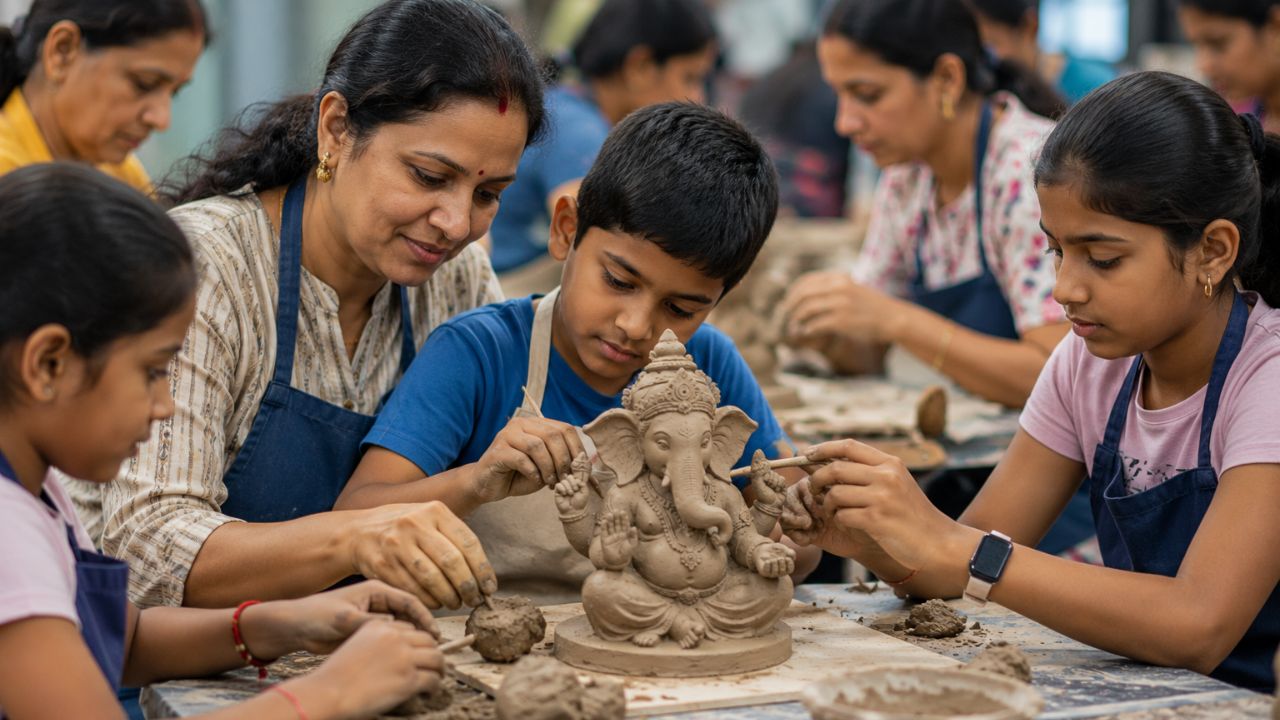 स्वतःच्या हाताने बनवा शाडूचा बाप्पा; पर्यावरणपूरक गणेशमूर्ती बनविण्याची विनामूल्य कार्यशाळा