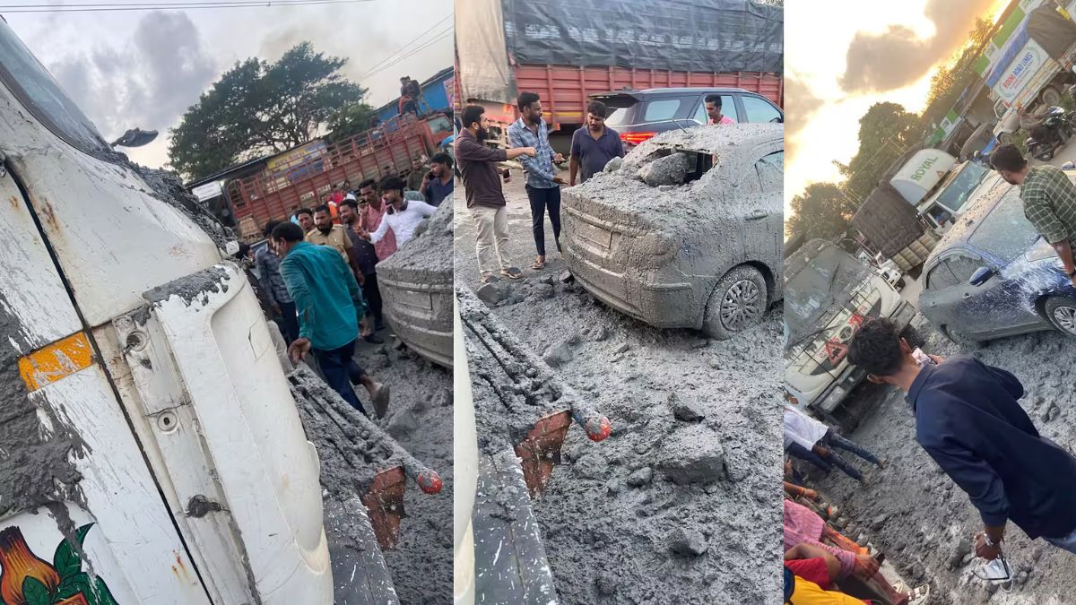Vasai Car Accident: अचानक ब्रेक अन् ट्रकमधून थेट कारवर दगड-माती; वसई फाट्यावर थरारक घटना