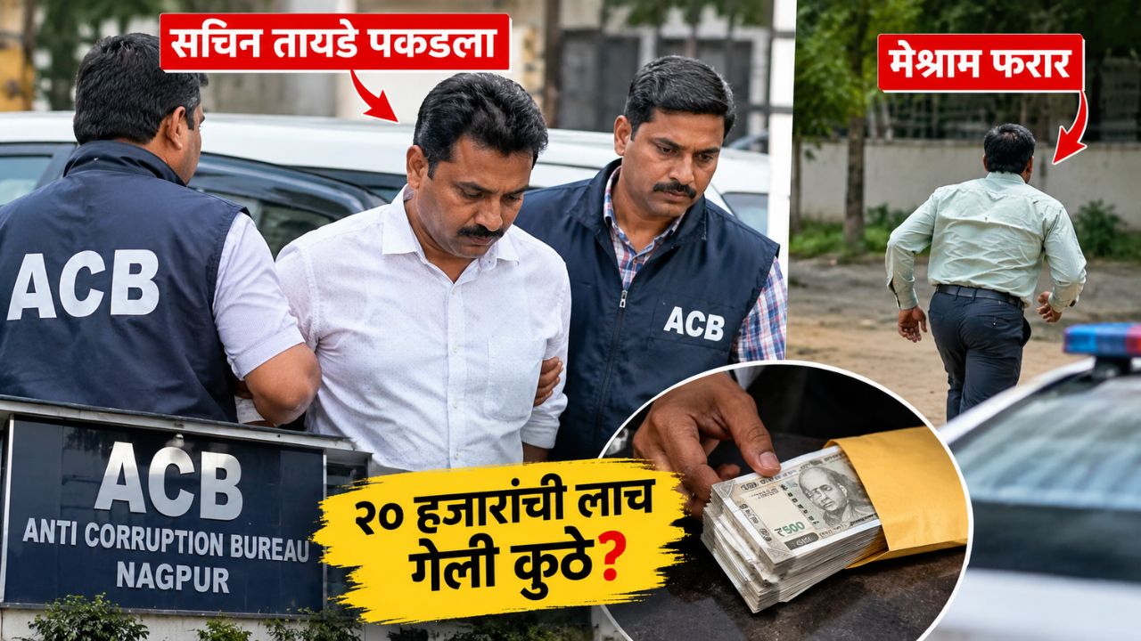 Nagpur News : तायडे पकडला, मेश्राम निसटला; २० हजारांची लाच गेली कुठे?