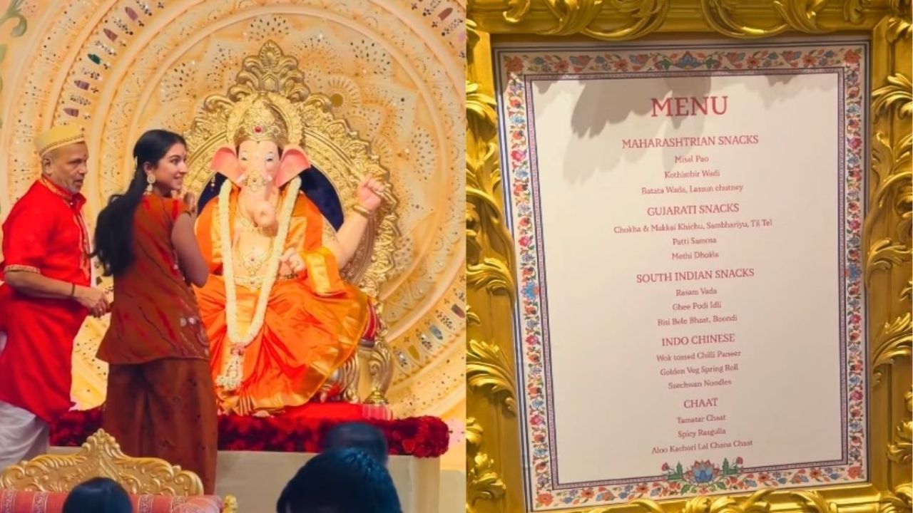 Ambani Antilia Ganeshotsav Special Menu: अंबानींच्या गणपतीचा थाटच निराळा; स्पेशल मेन्यूची सोशल मीडियावर चर्चा