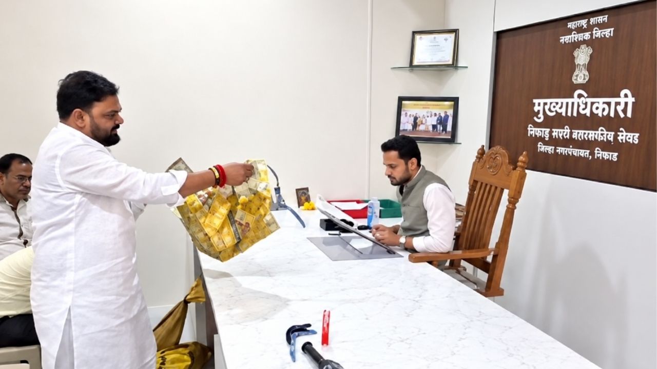Viral Video: निषेधासाठी थेट पालिका कार्यालयात कुत्र्यांची ‘Entry’; निफाडमधील व्हिडिओ व्हायरल