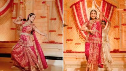 Radhika Merchant Ambani’s Pink Kanjivaram Saree Look: गुलाबी कांजीवरम साडीत राधिका अंबानीचा शाही अंदाज; नृत्य करत जिंकली मन