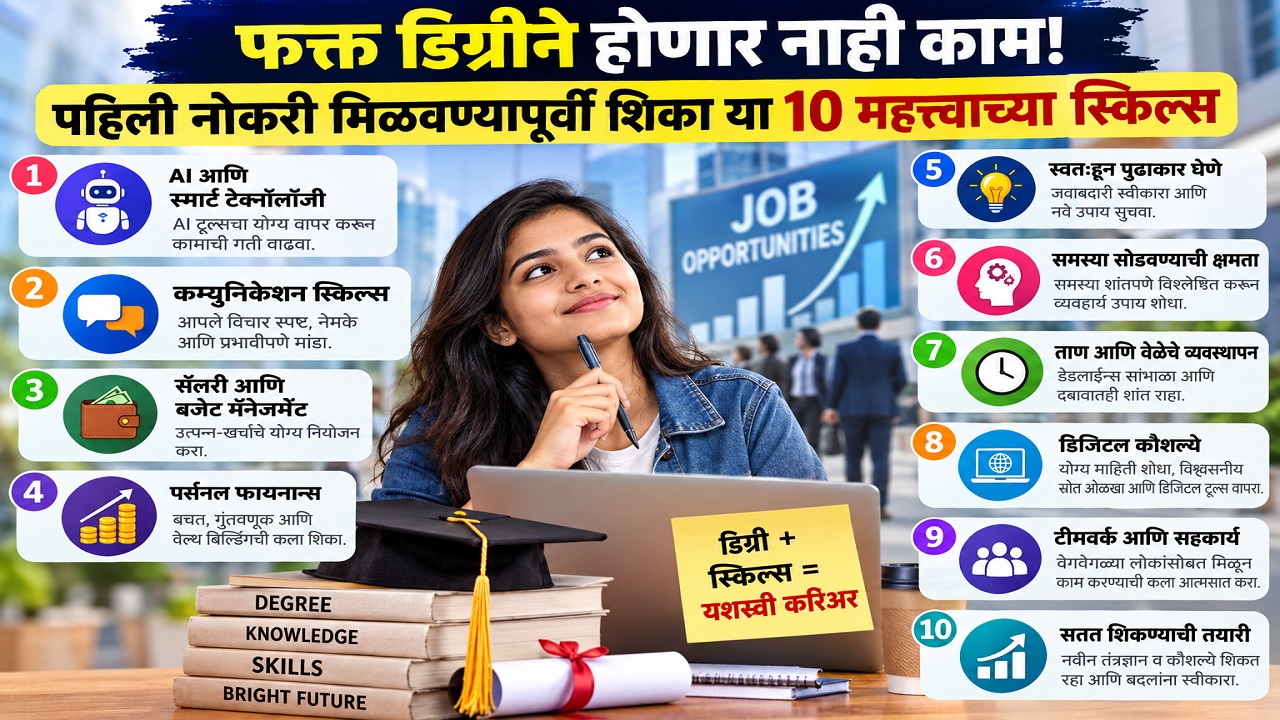 Career Skills: नोकरी हवीय? फक्त डिग्री असून चालणार नाही! पहिली नोकरी मिळवण्यापूर्वी शिका या 10 महत्त्वाच्या स्किल्स