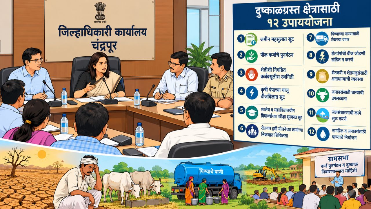 Chandrapur News: चंद्रपूरच्या 12 तालुक्यांत दुष्काळ; शेतकऱ्यांच्या कर्जवसुलीला स्थगिती, वीजबिलातही सवलत