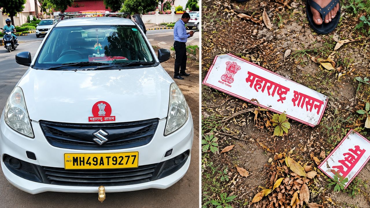 Nagpur News : सभापतींच्या वाहनावर ‘महाराष्ट्र सरकार’चा फलक; GADची कारवाई