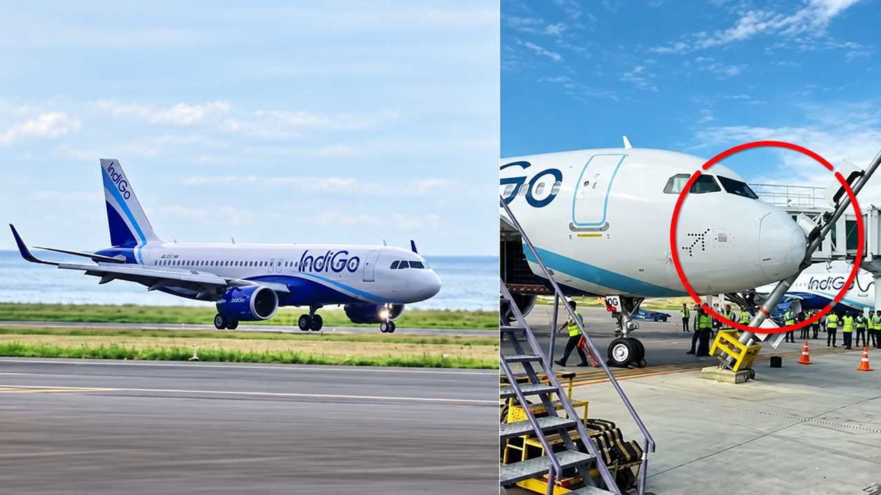 IndiGo Flight Accident: मोठा अनर्थ टळला! प्रवासी विमानात असतानाच खांबाला धडकली इंडिगो फ्लाइट; पुढील भागाचे नुकसान