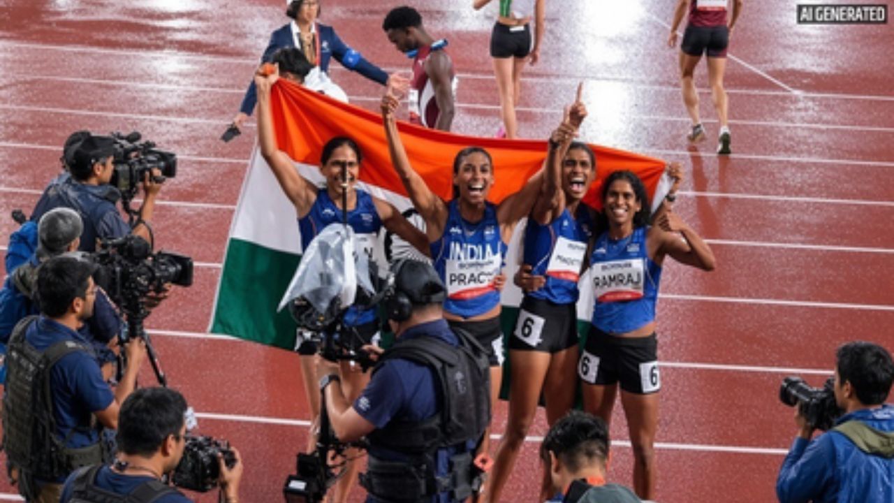 Asian Games 2026 :  हमारी छोरियाँ किसी से कम नहीं; 4×400 मीटर रिले स्पर्धेत भारताची सुवर्ण कामगिरी