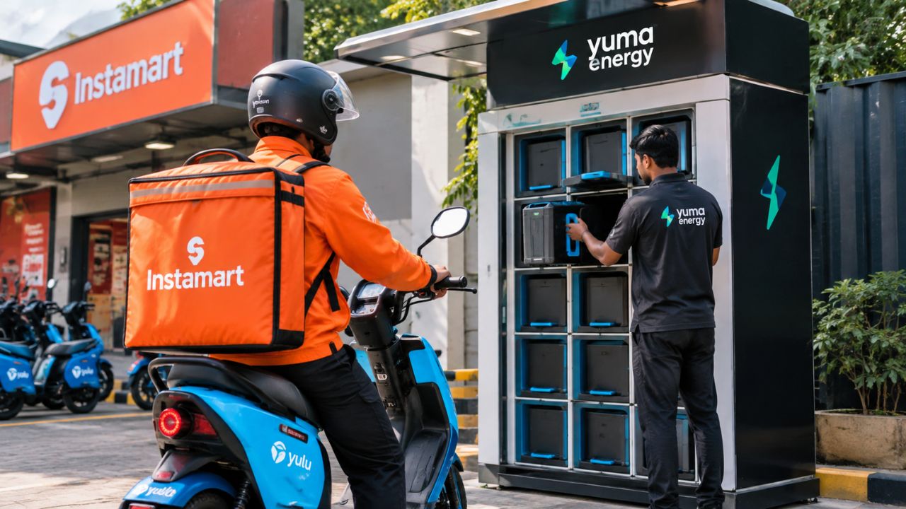 Instamart : डिलिव्हरी पार्टनर्ससाठी मोठी सुविधा! Yulu-Yuma Energy सोबत बॅटरी स्वॅपिंगचा करार