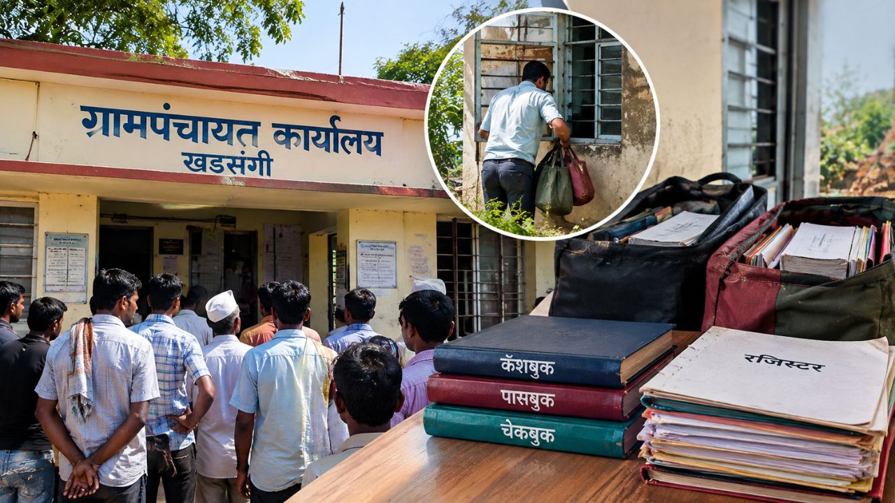 Chandrapur News: कॅशबुक, पासबुक, चेकबुकसह कागदपत्रे बाहेर; खडसंगी ग्रामपंचायतीत नेमकं काय घडलं? ग्रामस्थांकडून चौकशीची मागणी