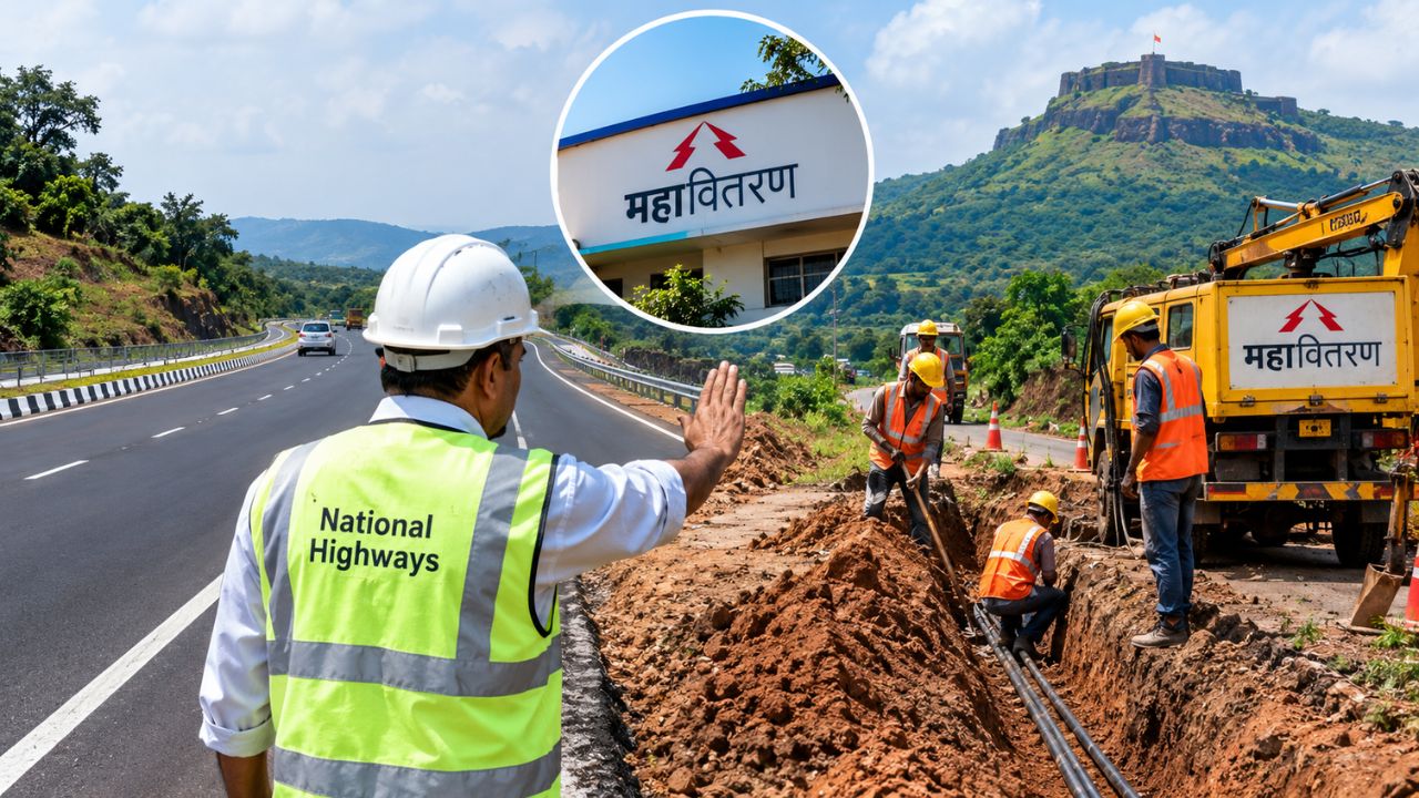Raigad News: रस्ता पूर्ण होण्याआधीच महावितरणचे खोदकाम सुरु; महामार्ग विभागाने दिले काम थांबवण्याचे आदेश