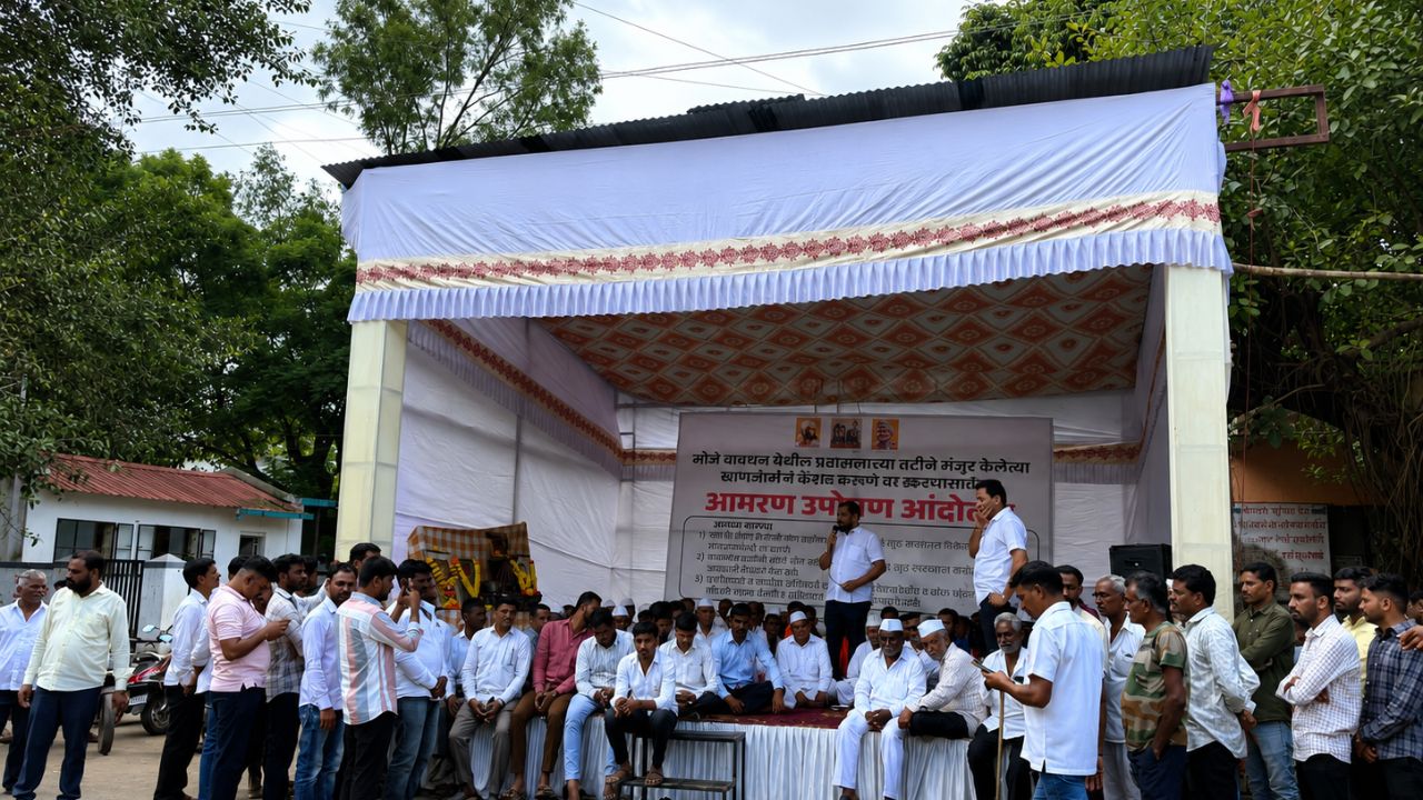 Satara News : बावधन परिसरात खाणपट्ट्याविरोधात आमरण उपोषण सुरू