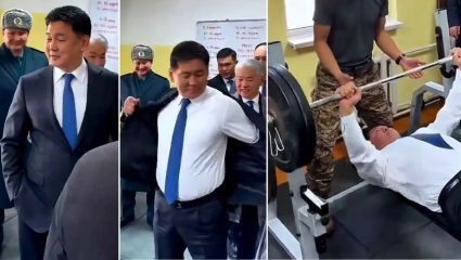 Mongolia President: ‘हे’ आहेत जगातील सर्वात ताकदवान राष्ट्राध्यक्ष, कोट काढून मारले 100 किलोचे 20 बेंच प्रेस; VIDEO तुफान VIRAL