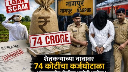 Nagpur Crime : शेतकऱ्याच्या नावावर ७४ कोटींचा कर्जघोटाळा; आंतरराज्यीय टोळीचा आरोपी अटकेत