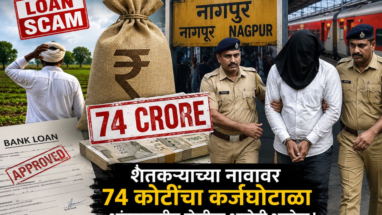 Nagpur Crime : शेतकऱ्याच्या नावावर ७४ कोटींचा कर्जघोटाळा; आंतरराज्यीय टोळीचा आरोपी अटकेत